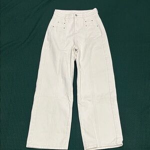 Salty Wang jeans off white medium Women's White Wide-Leg Jeans